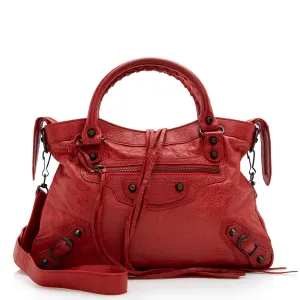 Balenciaga Leather Classic Town Satchel (SHF-17637)