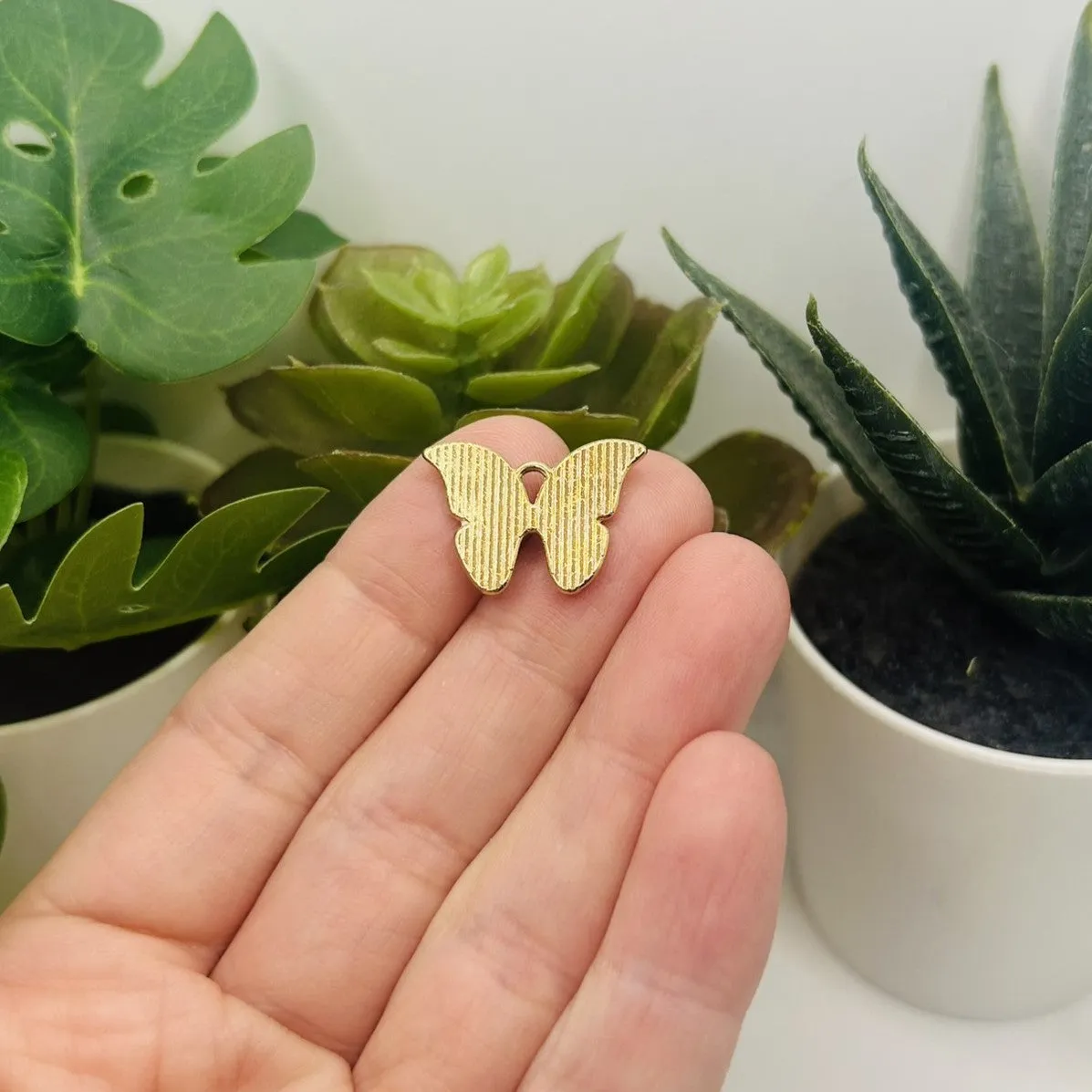 1, 4, 20 or 50 Pieces: Pink and Purple Enamel Butterfly Charms