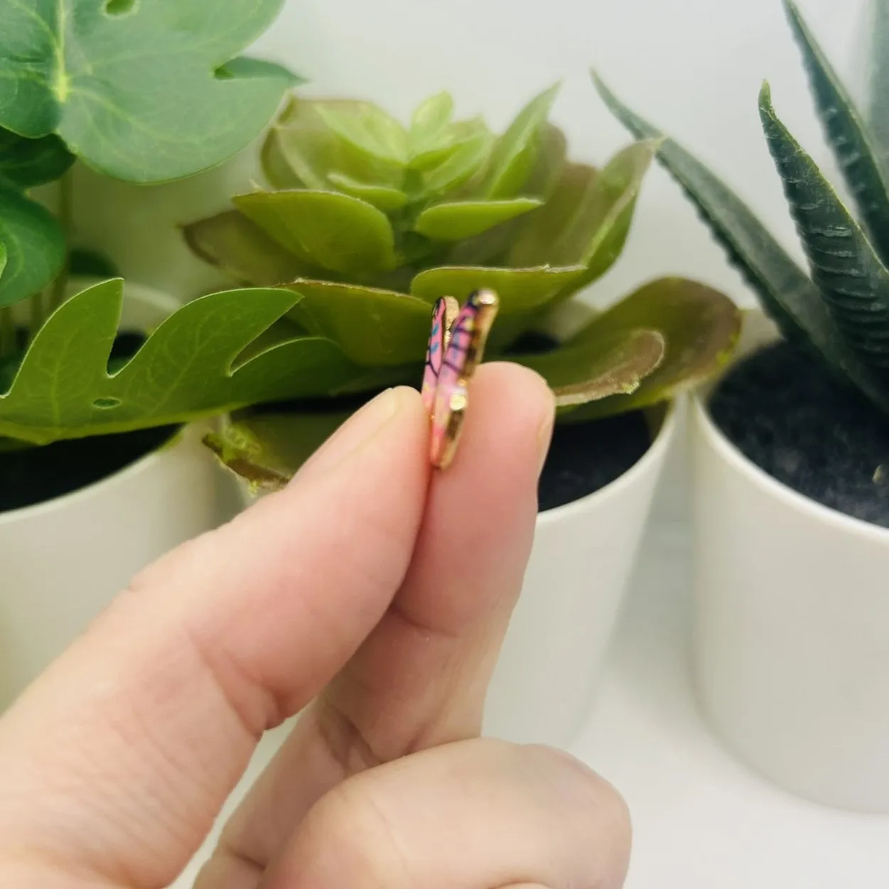 1, 4, 20 or 50 Pieces: Pink and Purple Enamel Butterfly Charms