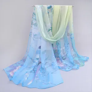 2017 scarf thin chiffon polyester silk scarf spring and autumn accessories women's summer sunscreen cape XQM