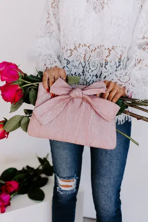 All The Glamour Clutch In Blush