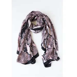 Antler - Black Edge Snake Scarf - Pink