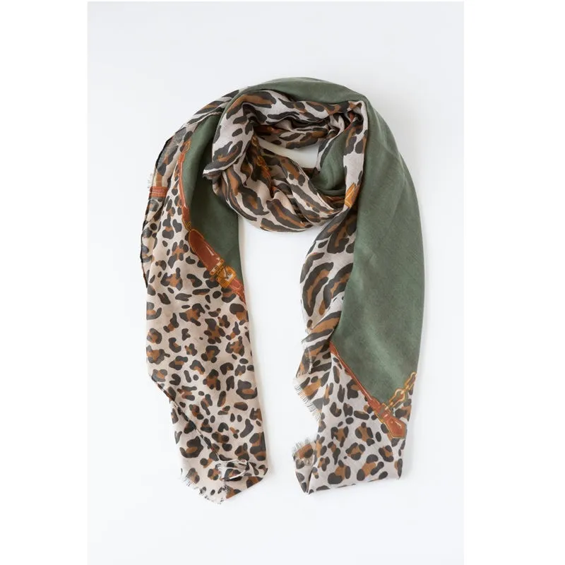 Antler - Khaki Leopard Chain Scarf