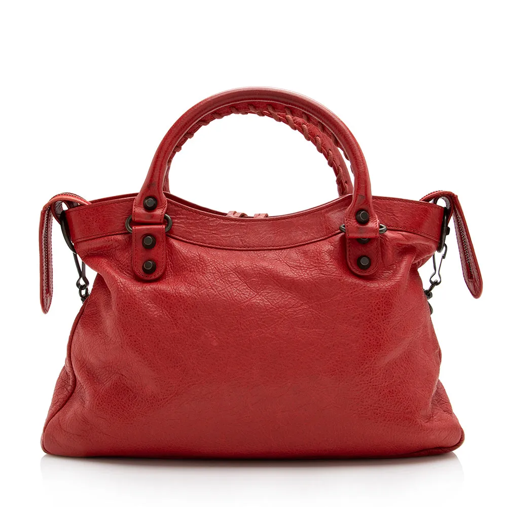 Balenciaga Leather Classic Town Satchel (SHF-17637)