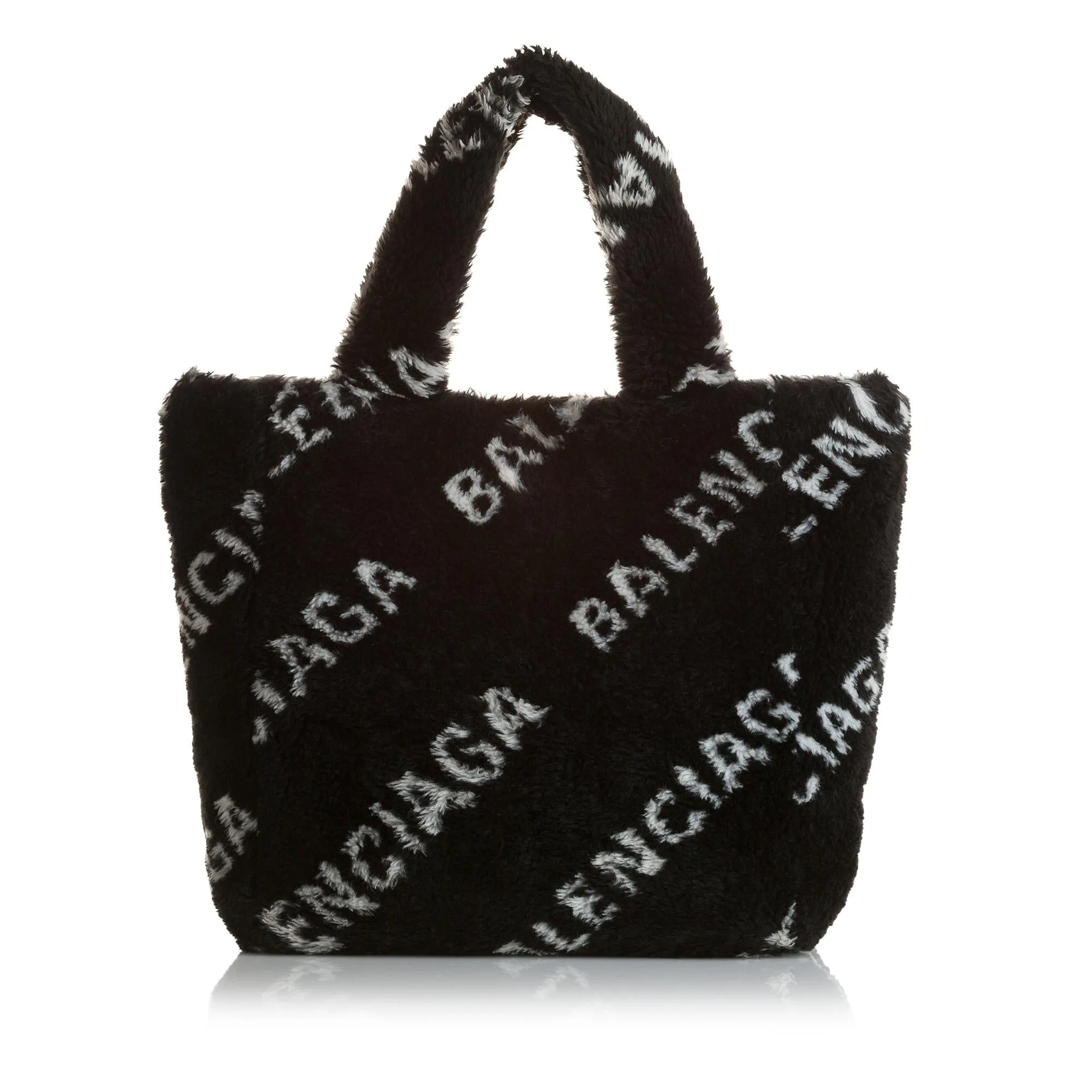 Balenciaga Logo Faux Fur Everyday XS Tote (SHG-35216)