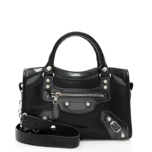 Balenciaga Patent Matte Calfskin Metal Edge City Mini Satchel - FINAL SALE (SHF-17574)