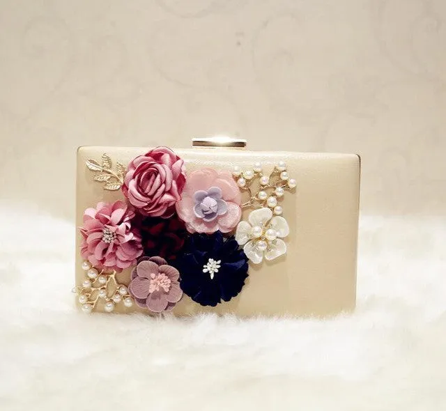 BEARBERRY 2017 high quality handmade flower evening bags brand women dinner clutch purse fashion clutch wallets drop shipping