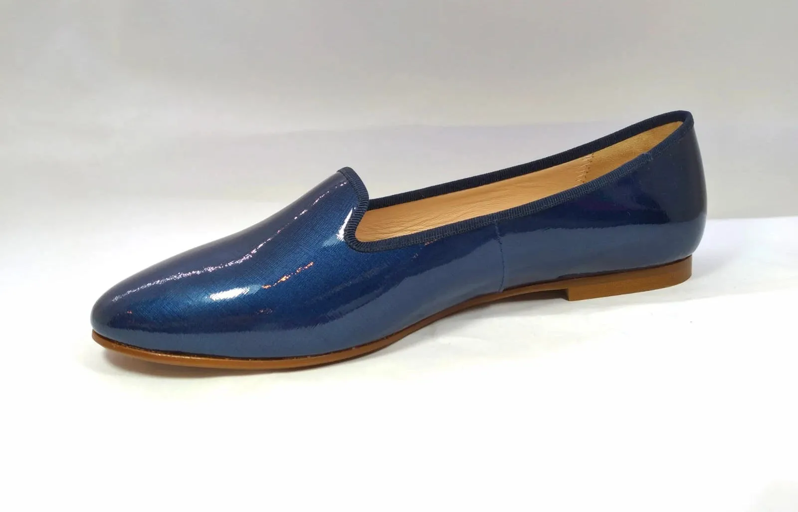 Beberlis Patent Sofia Navy Blue Flats