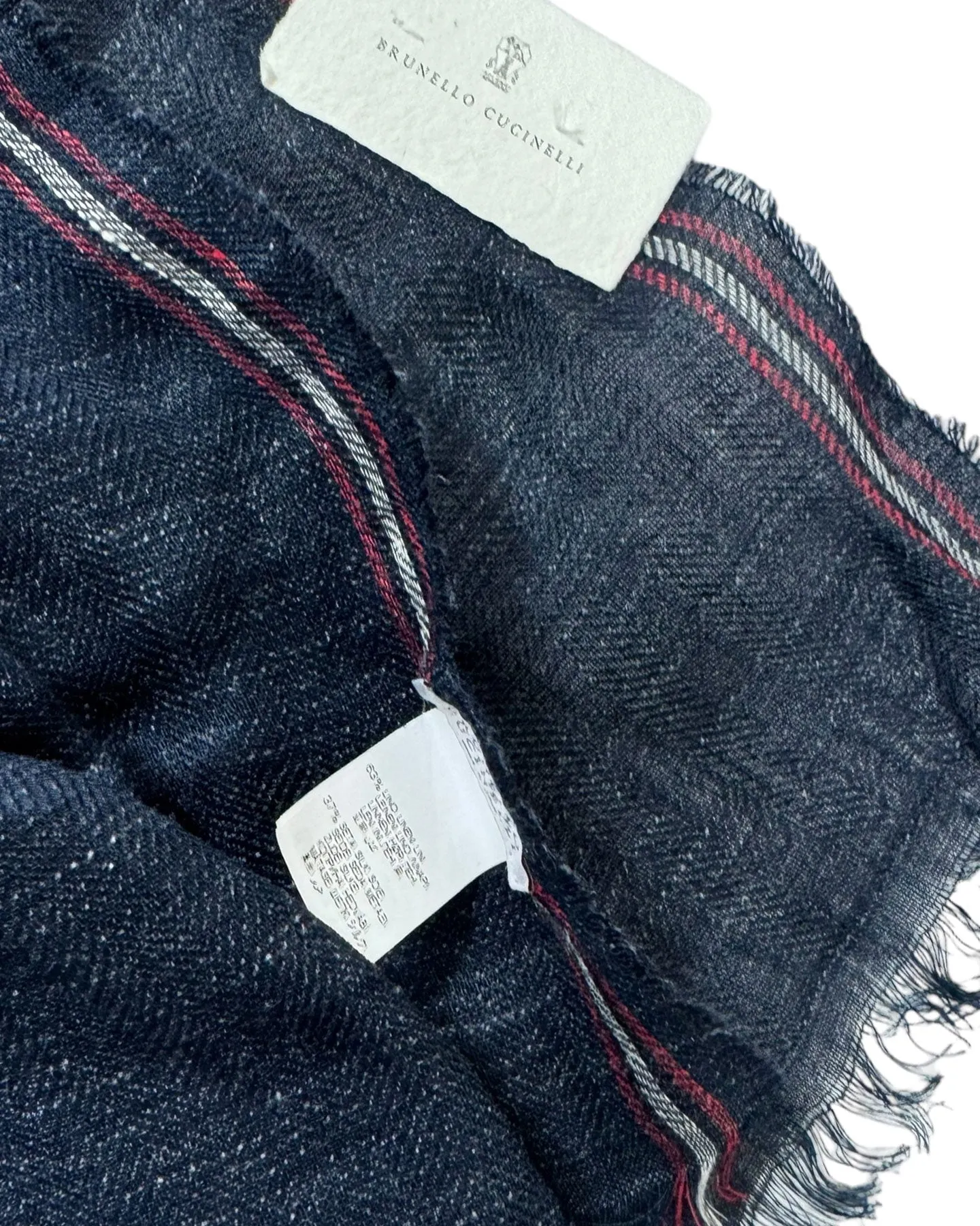 Brunello Cucinelli Scarf Dark Blue Linen Silk Men Shawl SALE