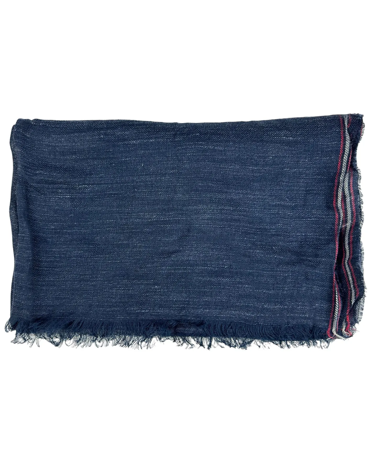 Brunello Cucinelli Scarf Dark Blue Linen Silk Men Shawl SALE