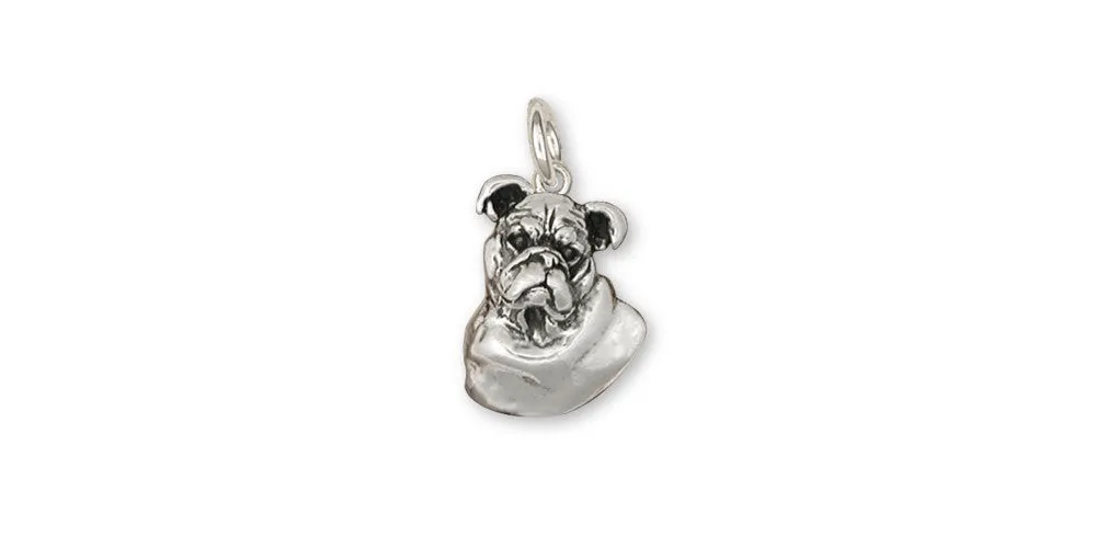 Bulldog Charm Jewelry Sterling Silver Handmade Dog Charm BD12-C