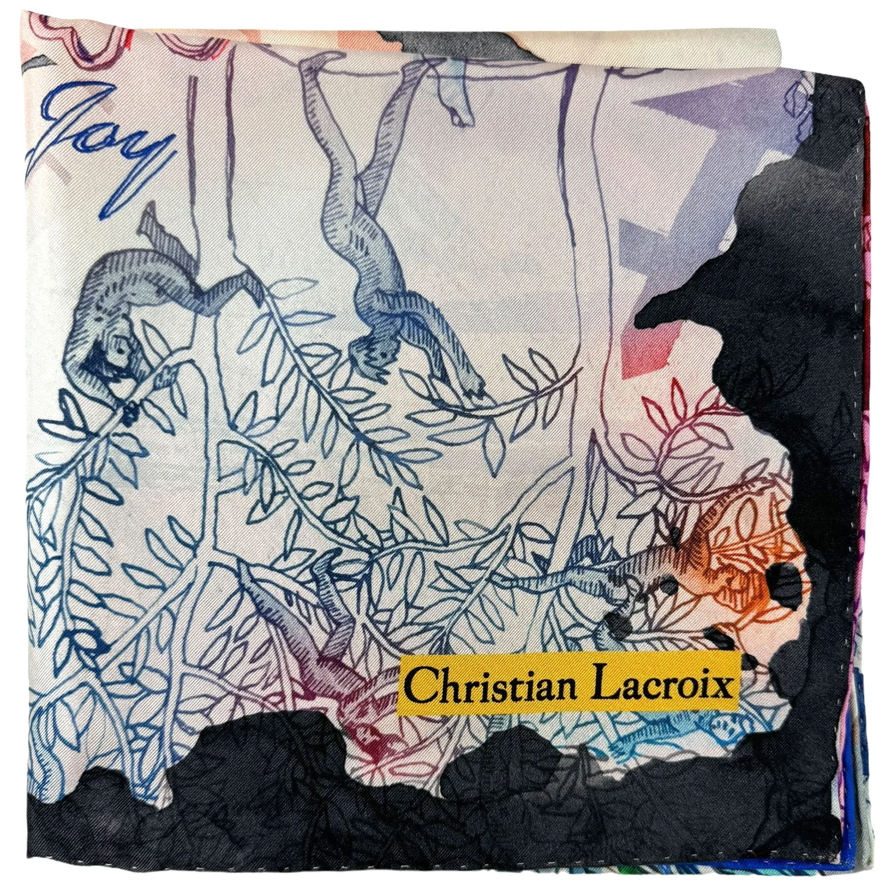 Christian Lacroix Scarf Love Tenderness Design - Twill Silk Square Foulard