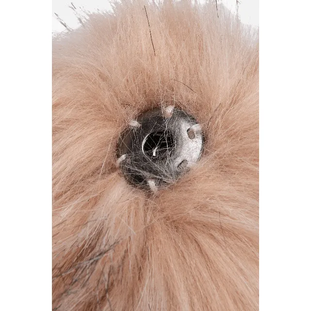 Faux Fur Detachable Pom Pom Light Pink