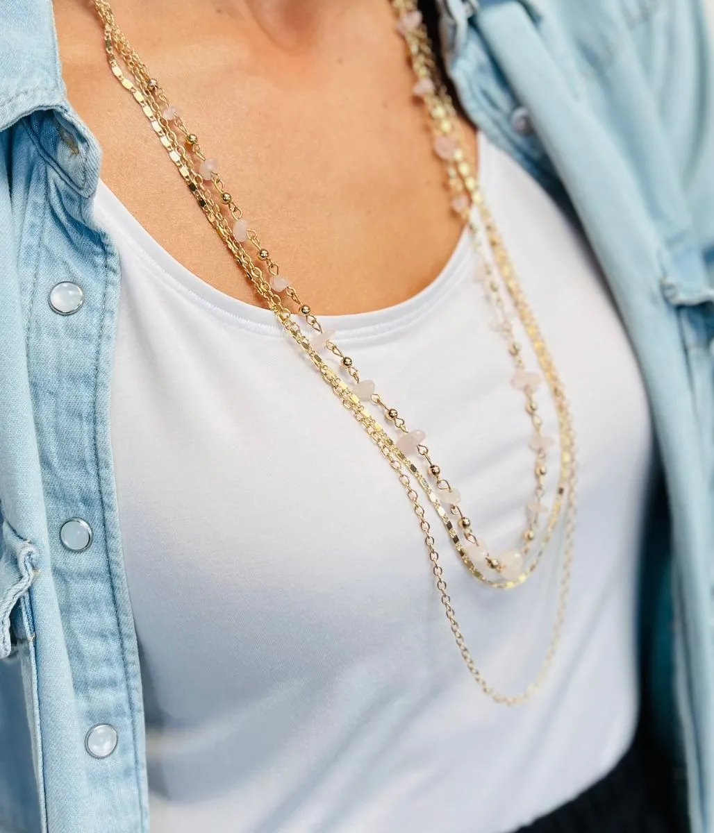 Gold Bead Layer Necklace