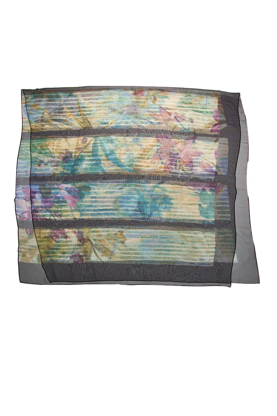 GOTTEX EXOTIC Grey Floral Printed Woman Scarf