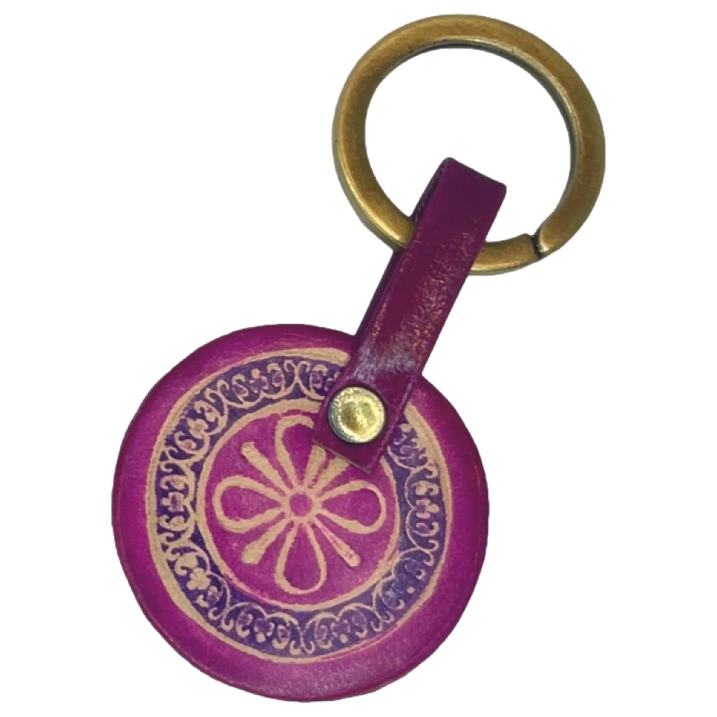 Hand Painted Shantiniketan Leather Key Chains