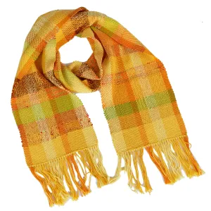 Handwoven Scarf, "Citrus," 8.5 x 73 inches