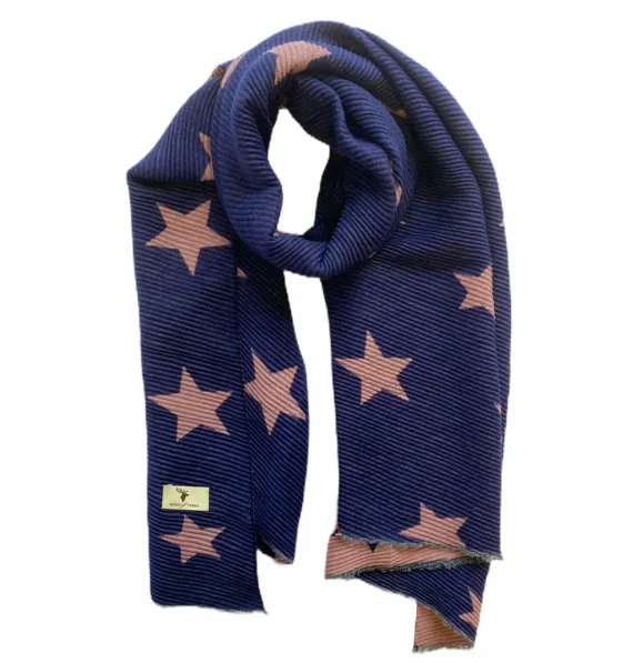 House of Tweed Star Pattern Luxury Ladies Scarf Womens Scarves Nature Warm