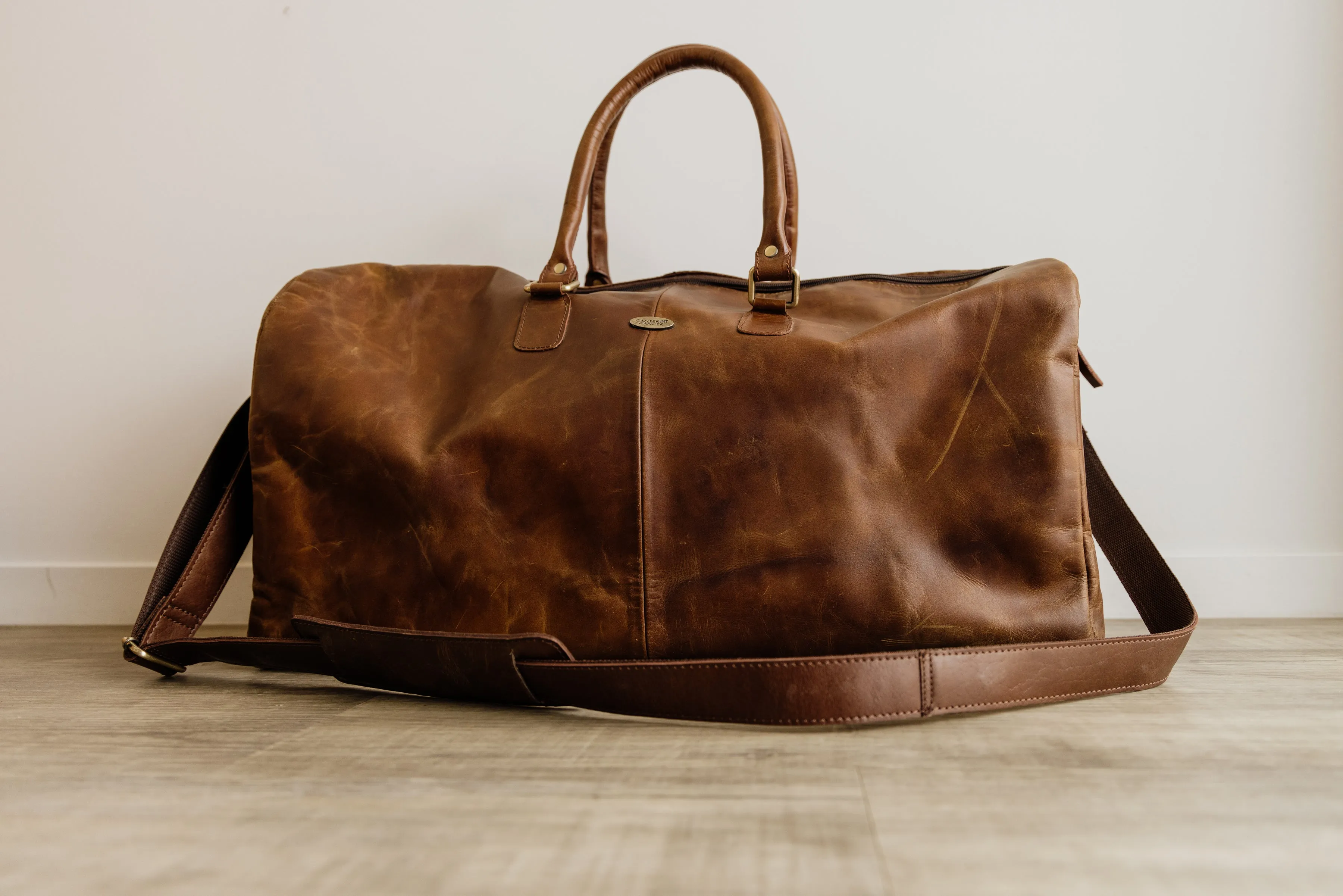 Leather Overnight Duffel Bag