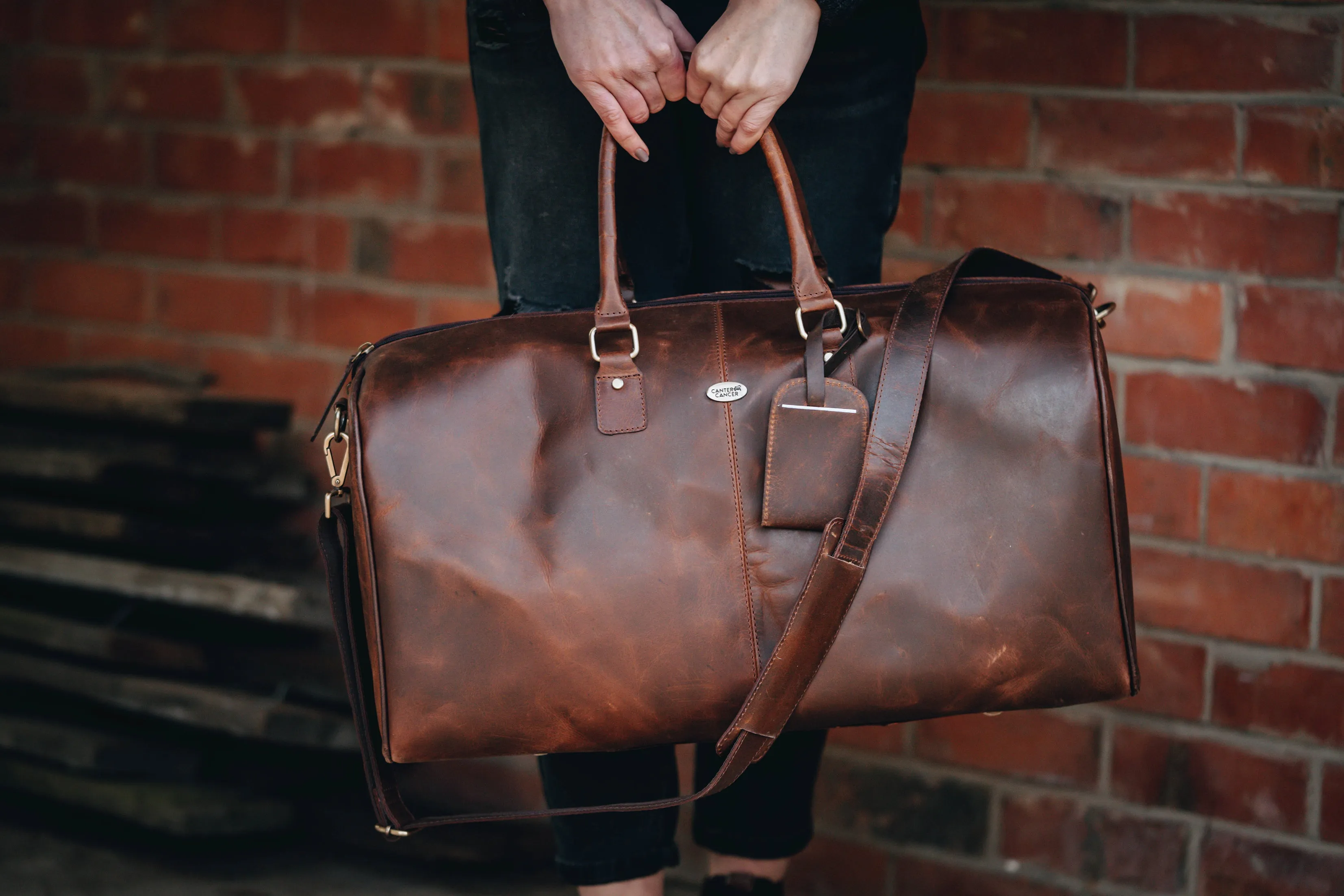 Leather Overnight Duffel Bag