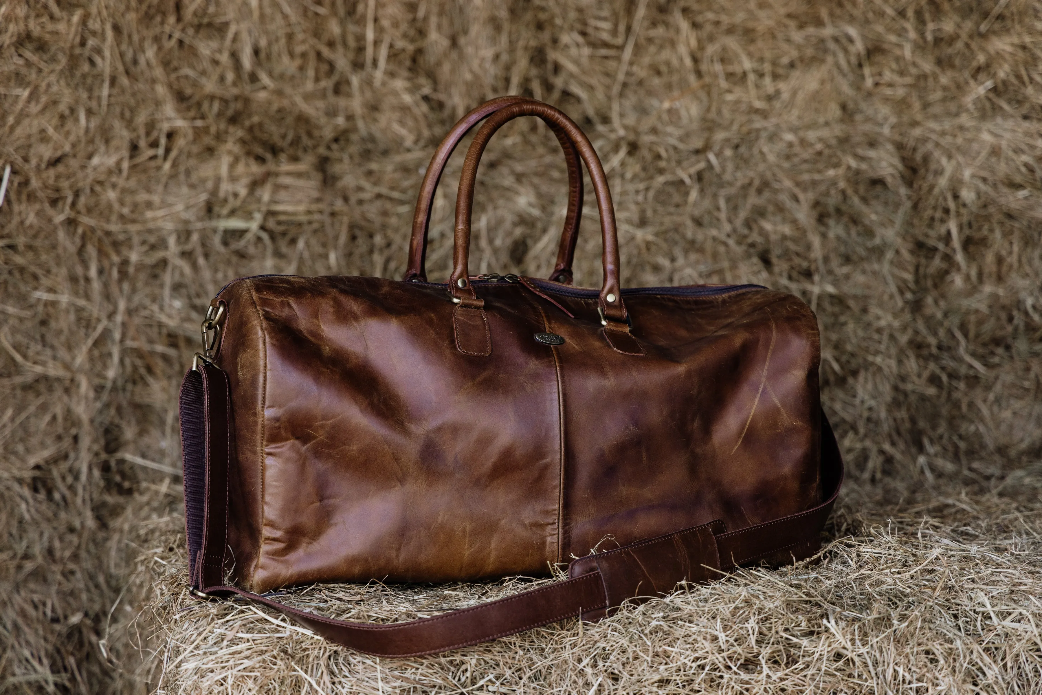 Leather Overnight Duffel Bag