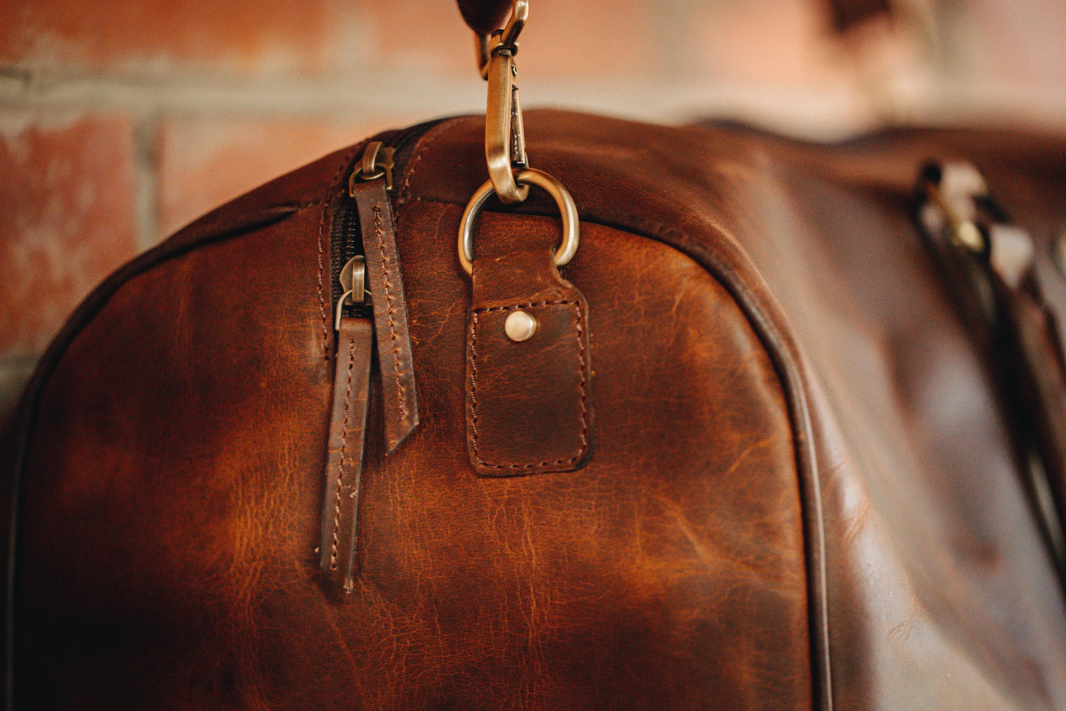 Leather Overnight Duffel Bag