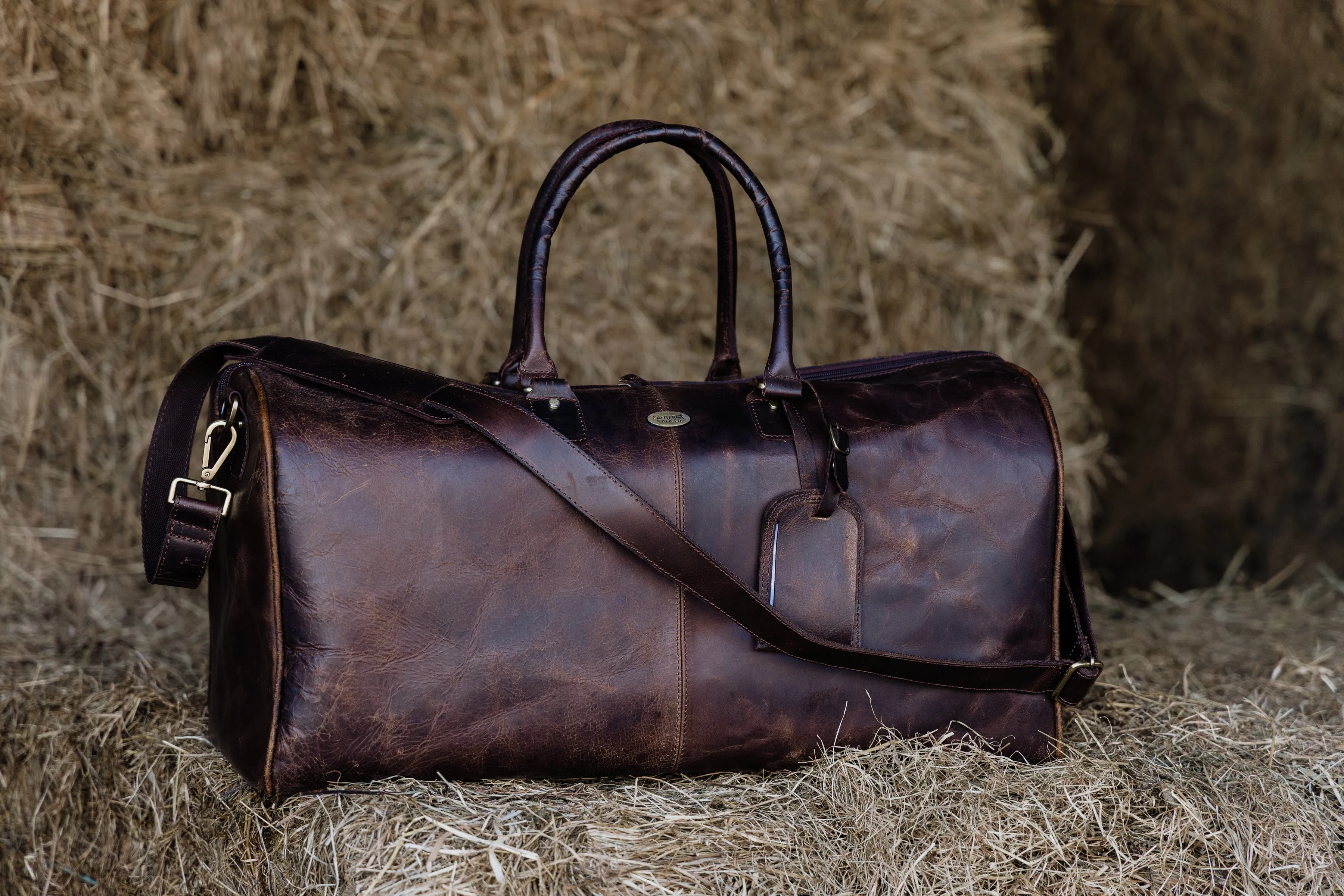 Leather Overnight Duffel Bag