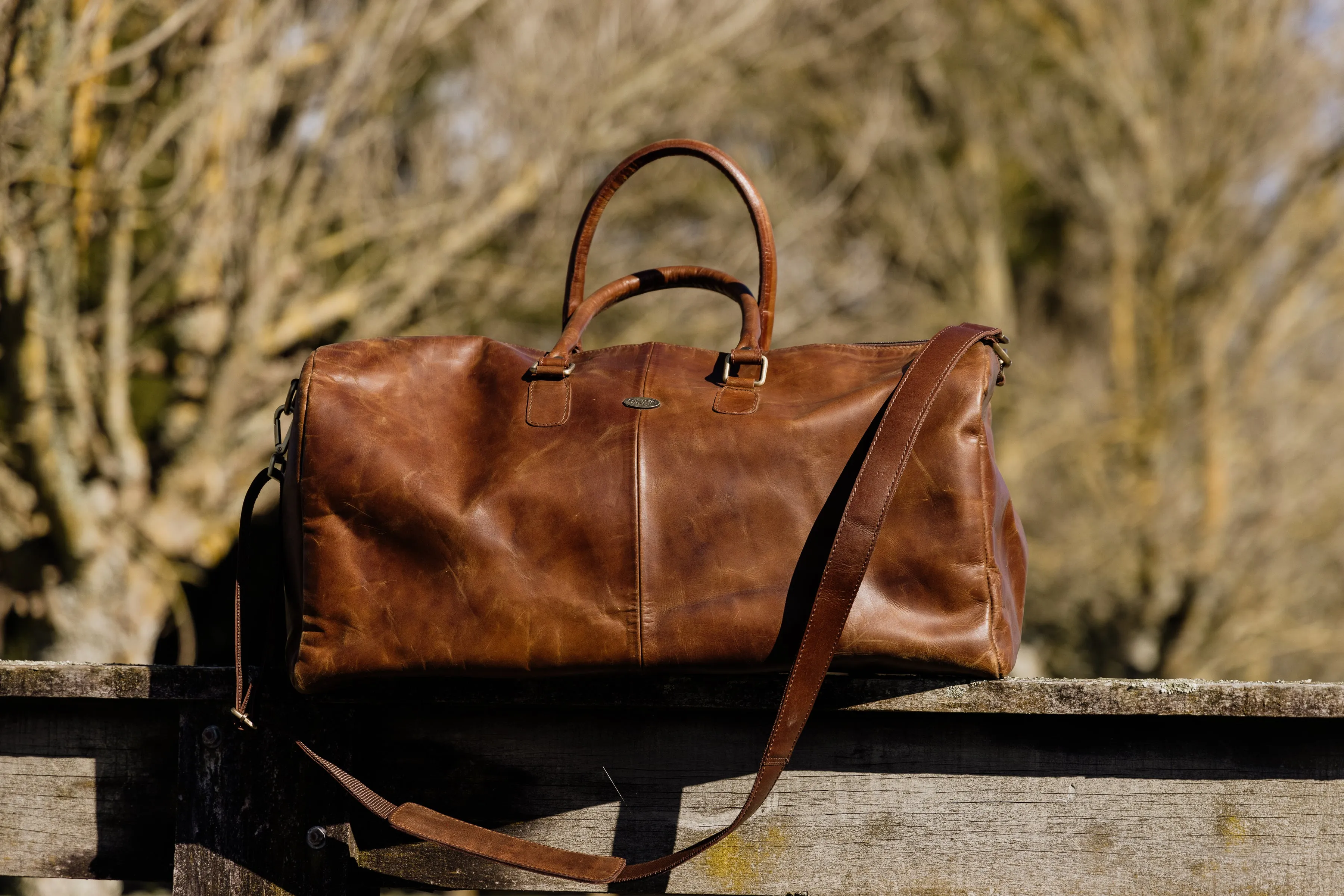 Leather Overnight Duffel Bag