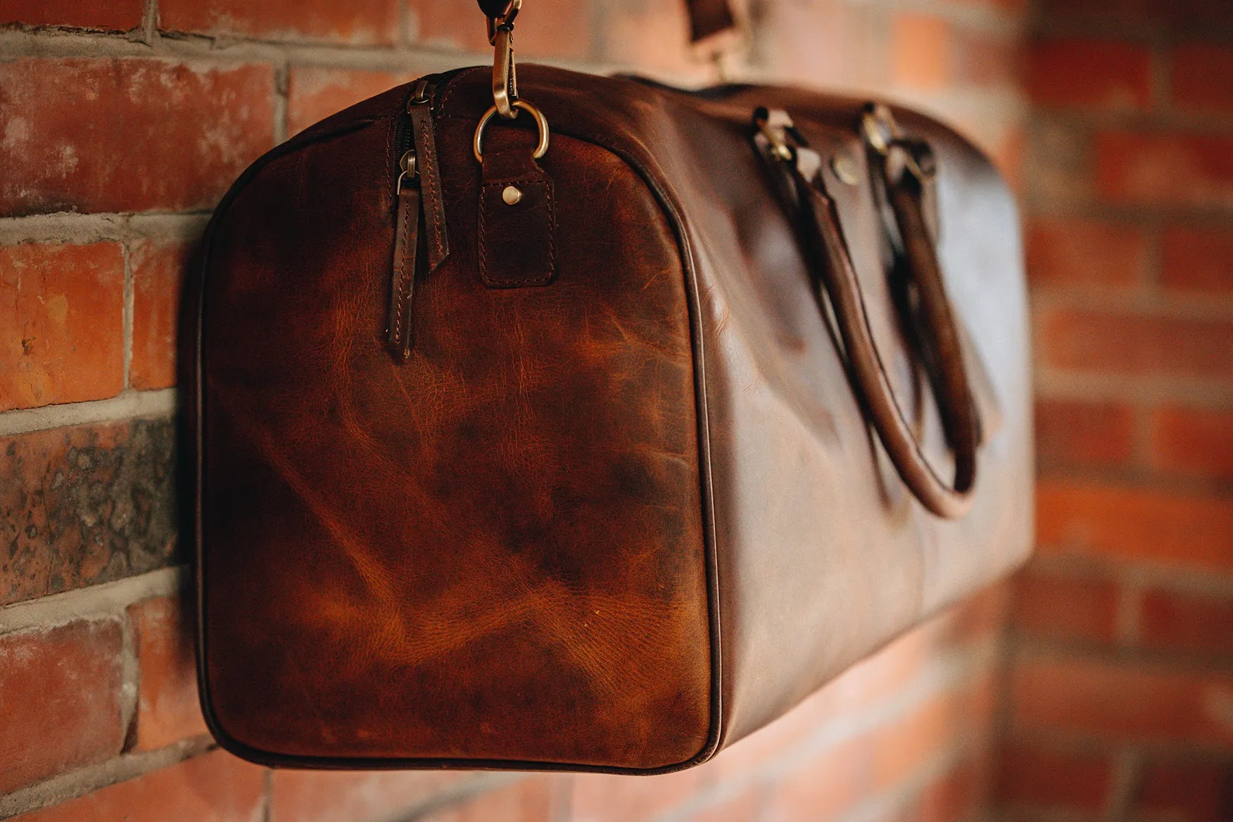 Leather Overnight Duffel Bag