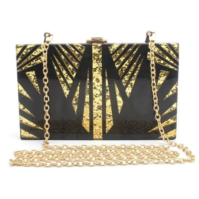 Luxy Moon Acrylic Clutches Sequin Pattern Evening Bags