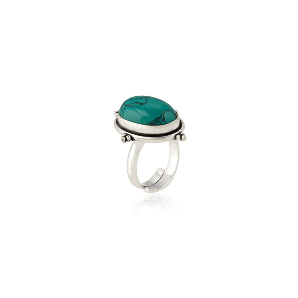 Oval Turquoise Look Ring