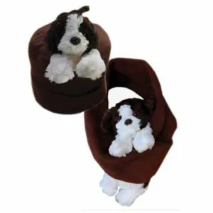 Puppy on Brown Fleece Buddy Hat & Scarf