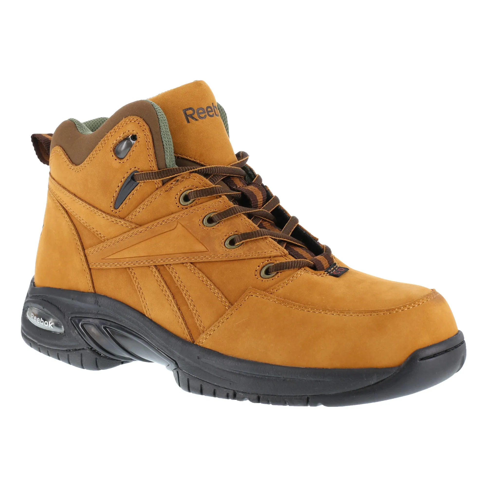 Reebok Womens Golden Tan Leather Work Boots Tyak CT Athletic