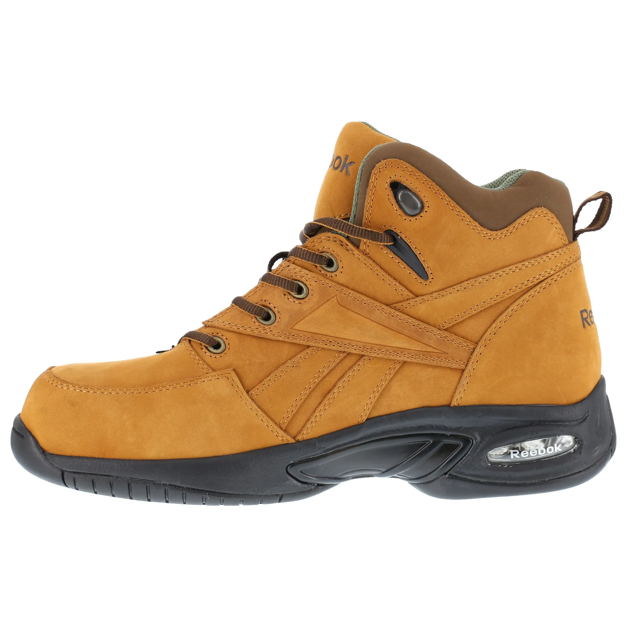 Reebok Womens Golden Tan Leather Work Boots Tyak CT Athletic