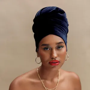 Sapphire Velvet Headwrap