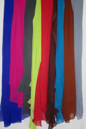 Scarf 206 Georgette Dupatta Chunni Wrap Solid Assorted Colors