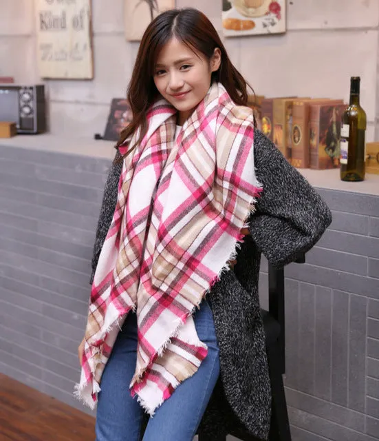 Scarf for Women  plaid bufandas mujer 2016 black warm scarf women winter scarves shawls stoles Blanket Scarf Luxury Brand