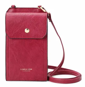 SMALL RED MOBILE PHONE HOLDER CROSS BODY BAG