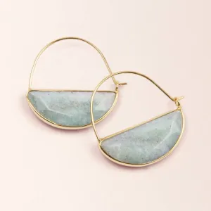 Stone Prism Hoop - Amazonite / Gold