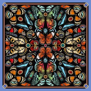 The Jewelled Butterfly Silk Scarf | 90x90cm