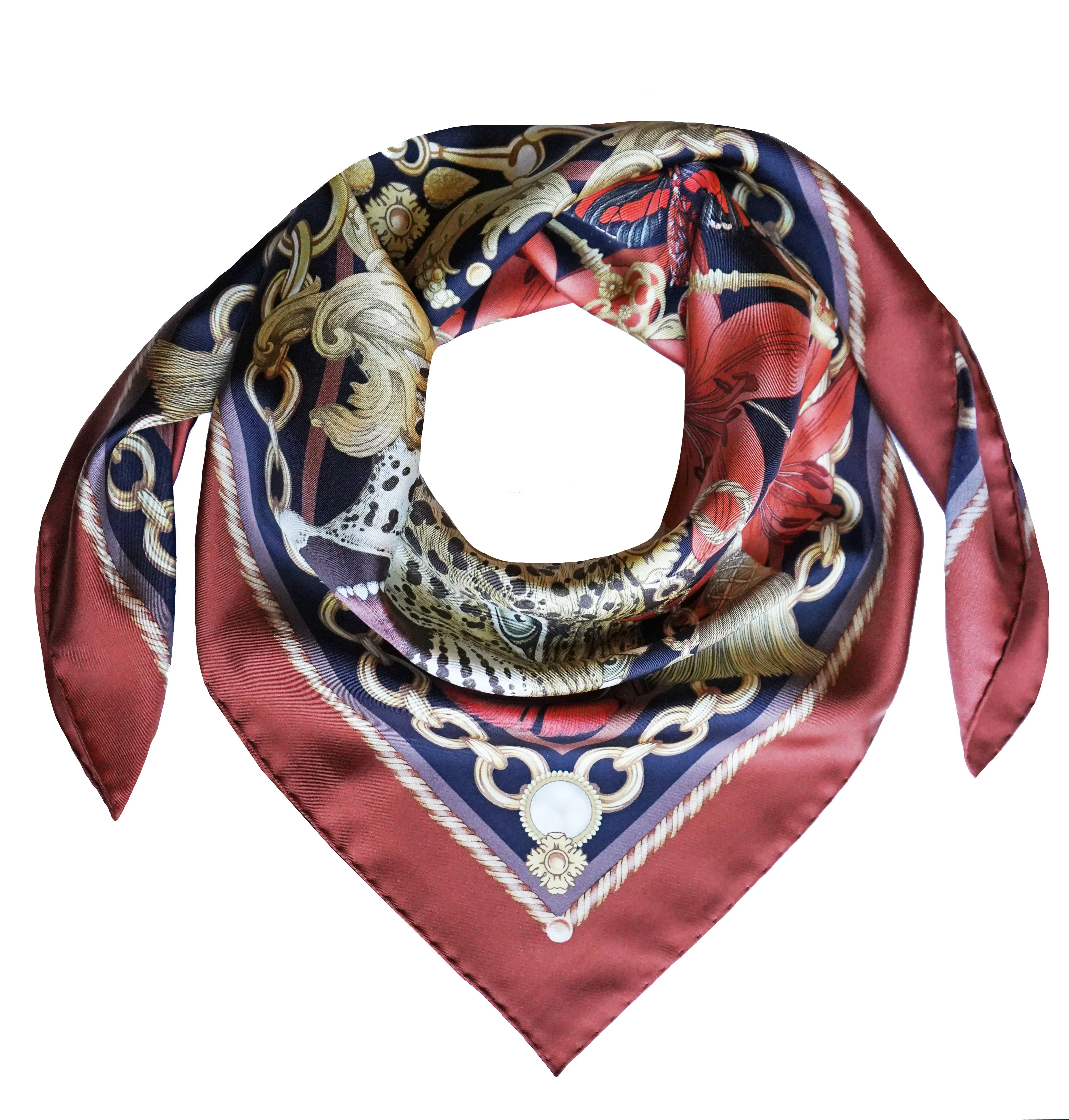 The Leopard & Tulip Scarf | 130x130cm