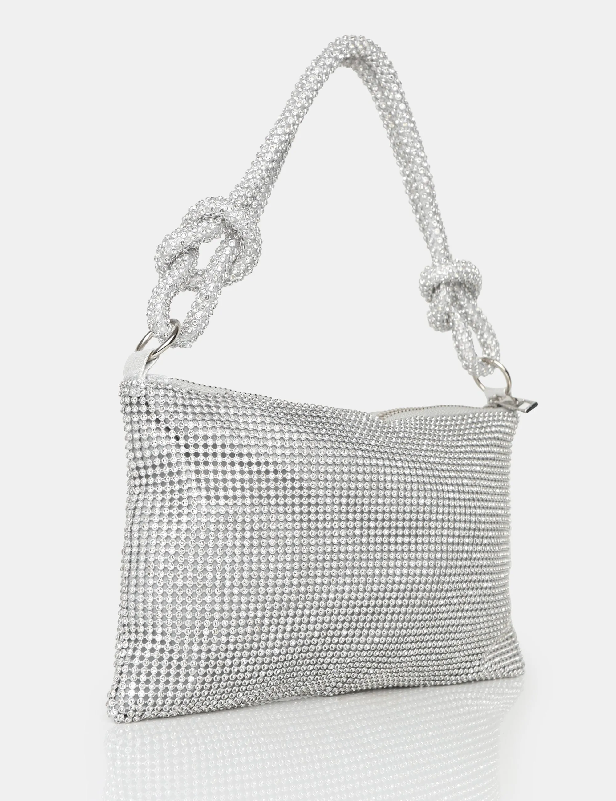 The Lillia Silver Diamante Bag