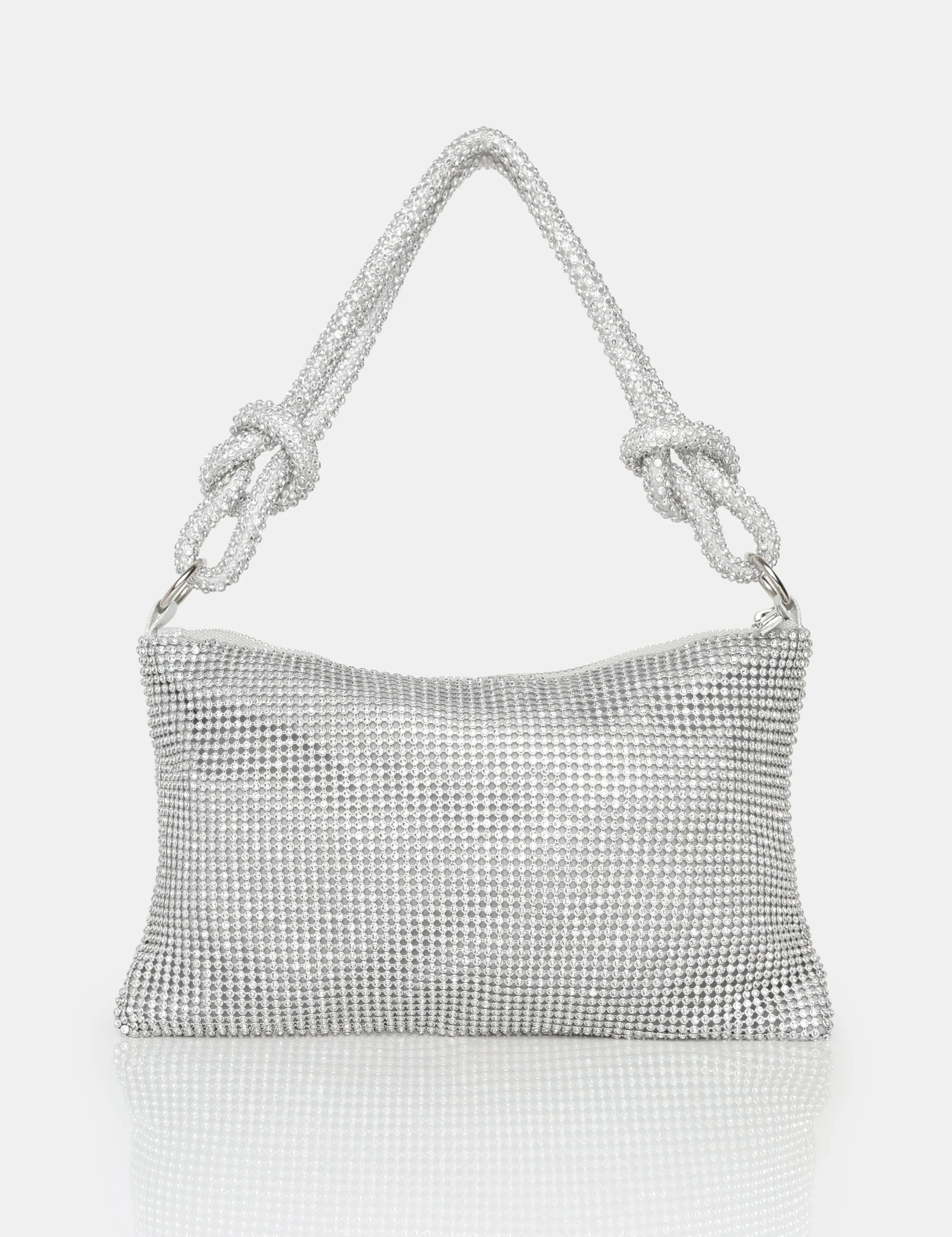 The Lillia Silver Diamante Bag