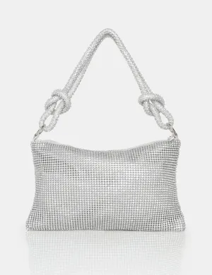 The Lillia Silver Diamante Bag