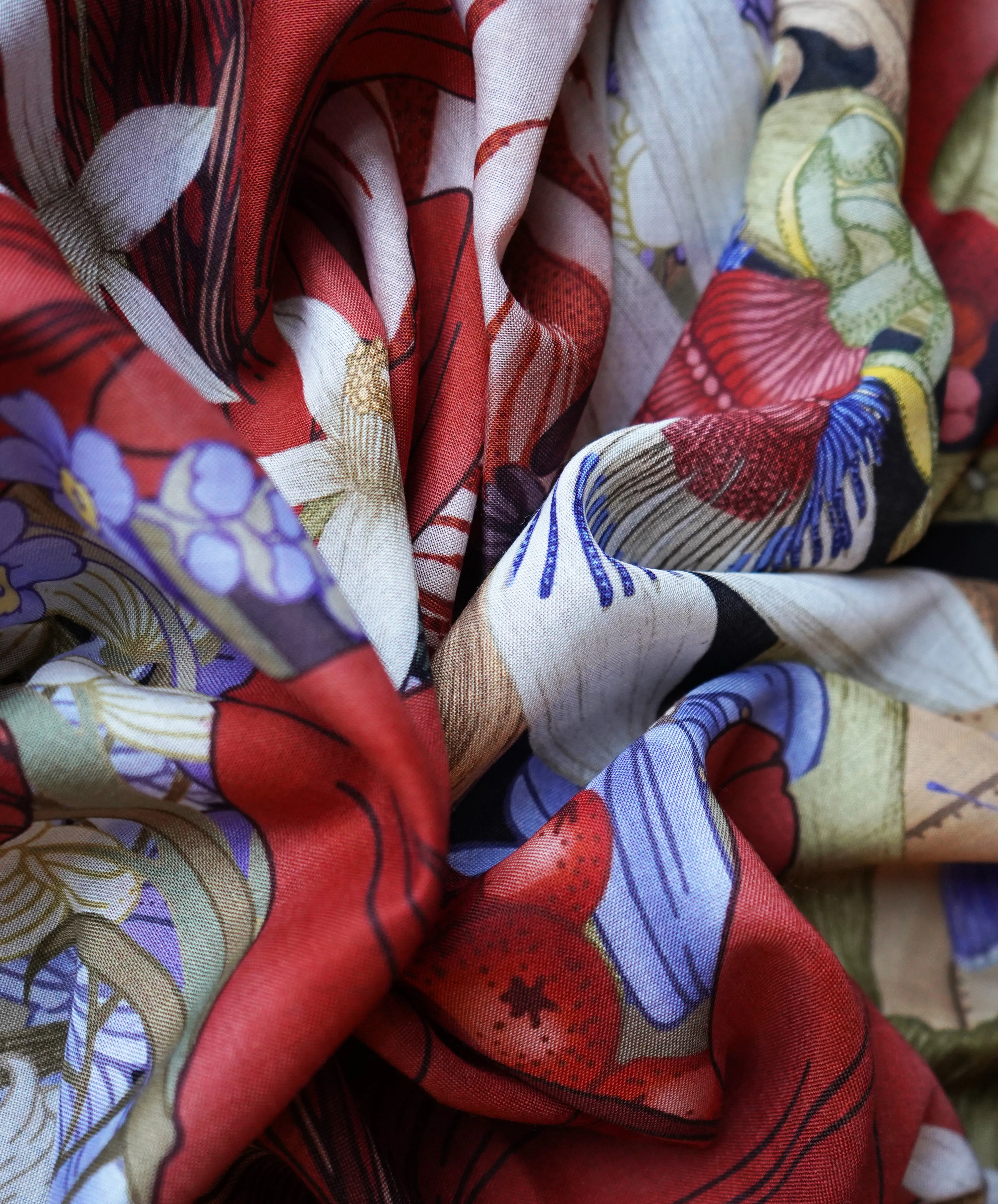 The Pomegranate Still Life Scarf | Wool/Silk | 90x90cm [Preorder]