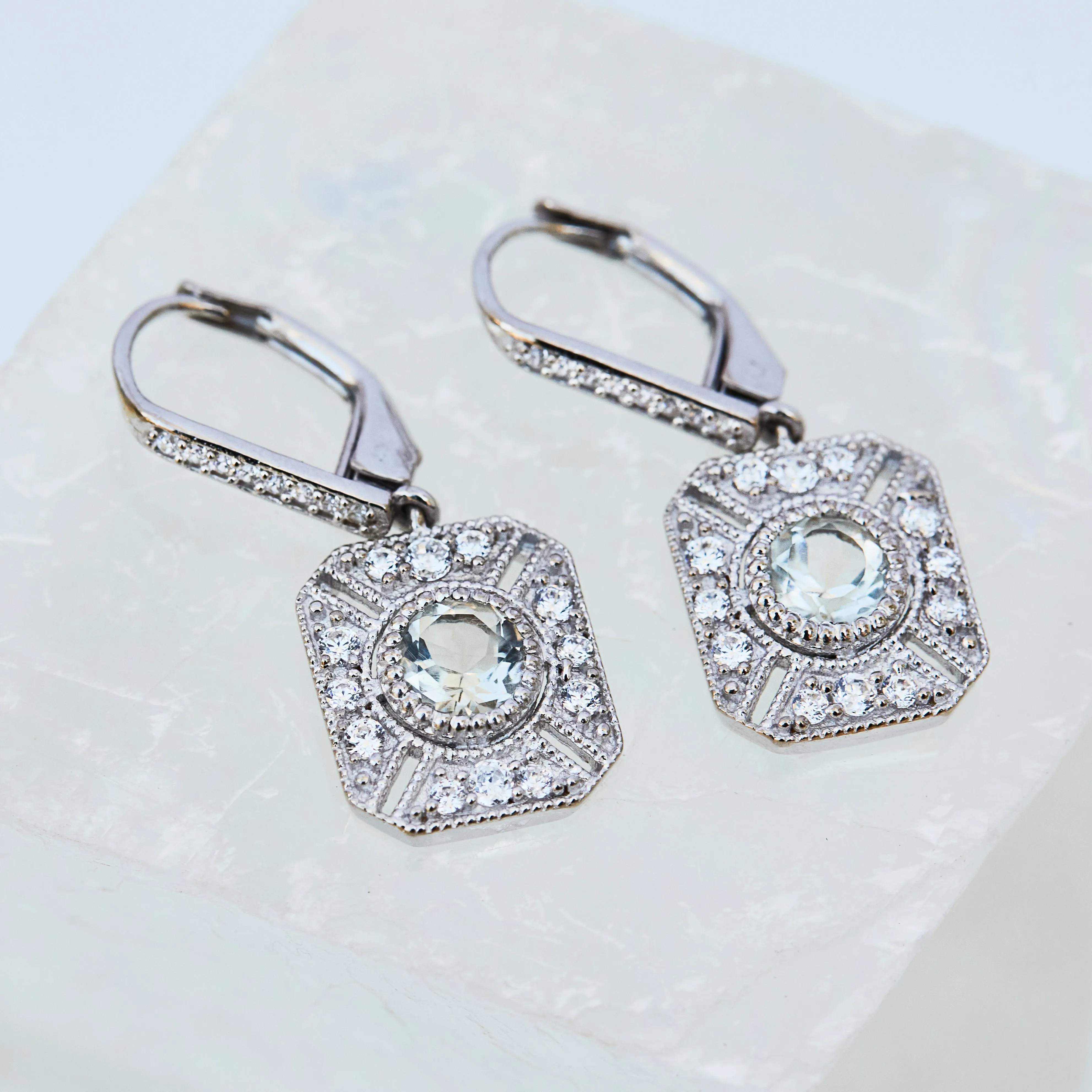 Venus Green Amethyst Drop Earrings