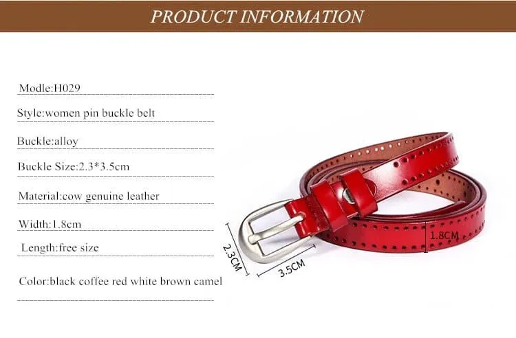 Vintage Style Genuine Leather Belts for Women - Elegant & Durable Leather Belts