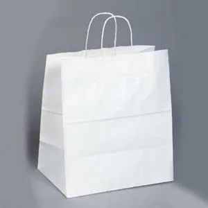 White Kraft Shopping Bags. - 14.50" x 9.00" x 16.25"