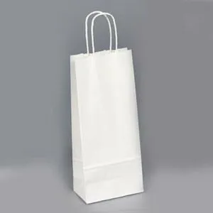 White Kraft Shopping Bags - 5.25" x 3.25" x 13.00"