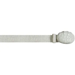 Winter-White Caiman Hornback Belt